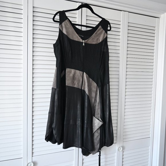 Jean-Marc-Philippe Size 2 Zipper Front Mixed Media Dress | Size 2 / Medium - Picture 3 of 11